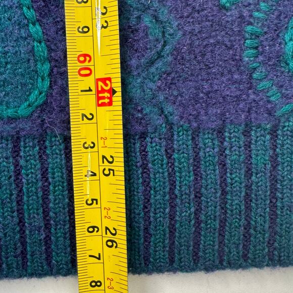 Vintage Marisa Christina Womens Blue and Teal Wool Sweater Hong Kong Large - Picture 8 of 8